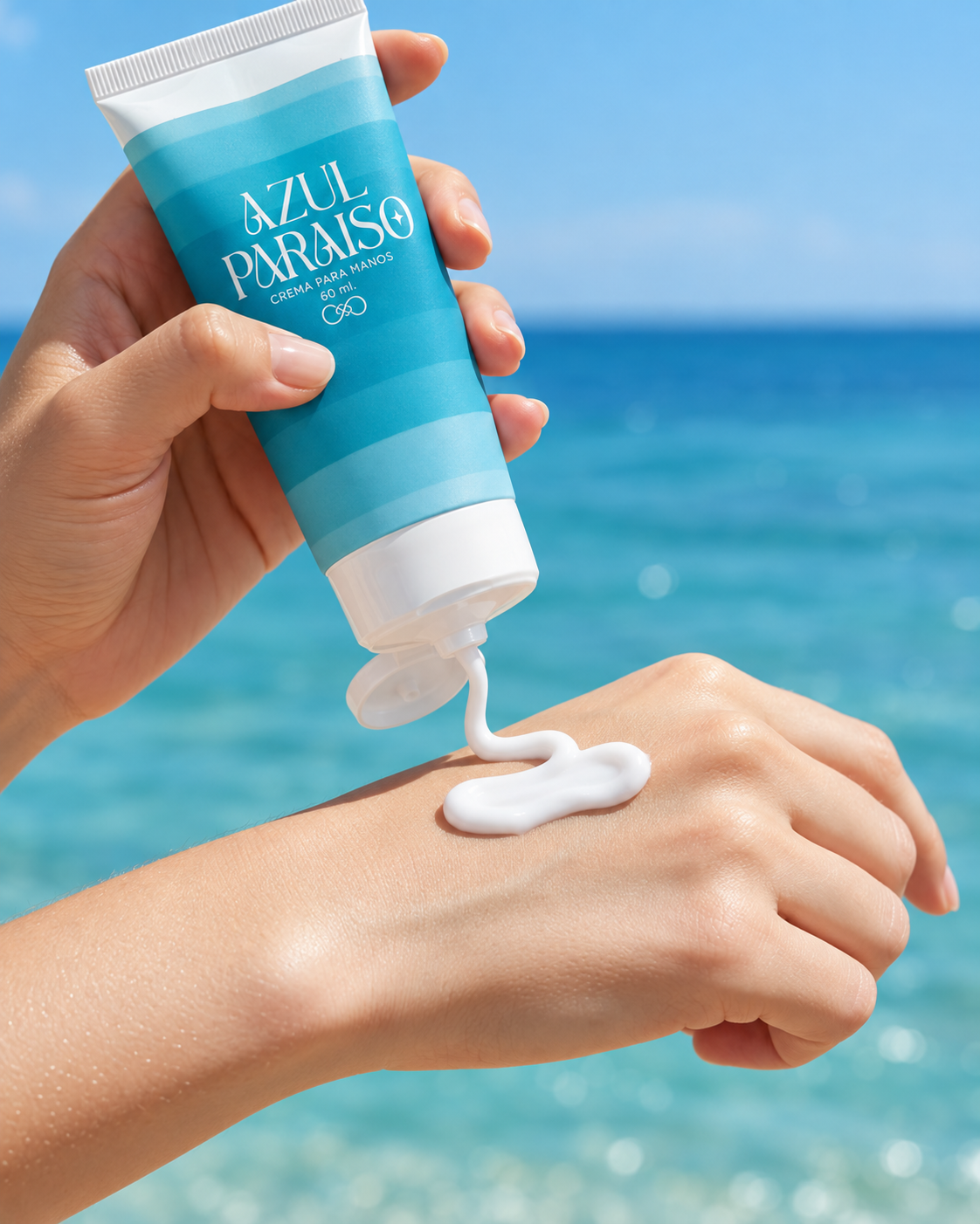 Crema de Manos Azul Paraíso 60 ml - Pedacito de Cielo