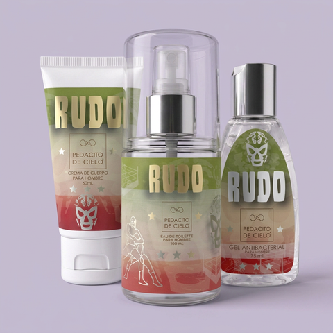 Kit Mini Rudo - Crema de Cuerpo, Eau de Toilette y Gel Antibacterial