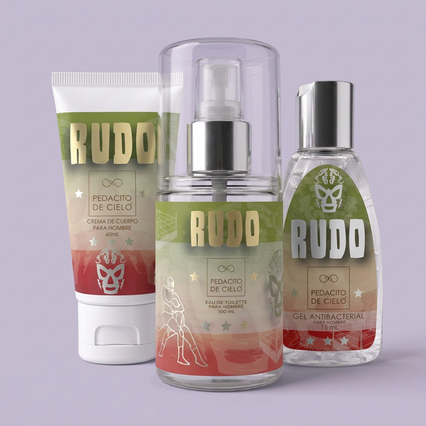 Kit Mini Rudo - Crema de Cuerpo, Eau de Toilette y Gel Antibacterial